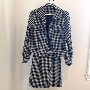 SHEIN Plaid Tweed Jacket & Skirt Set NWOT